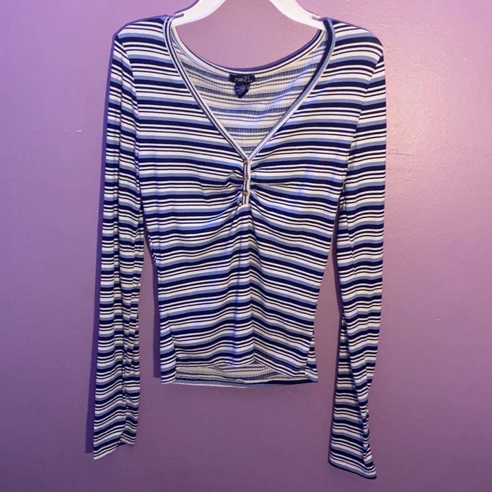 long sleeve striped top